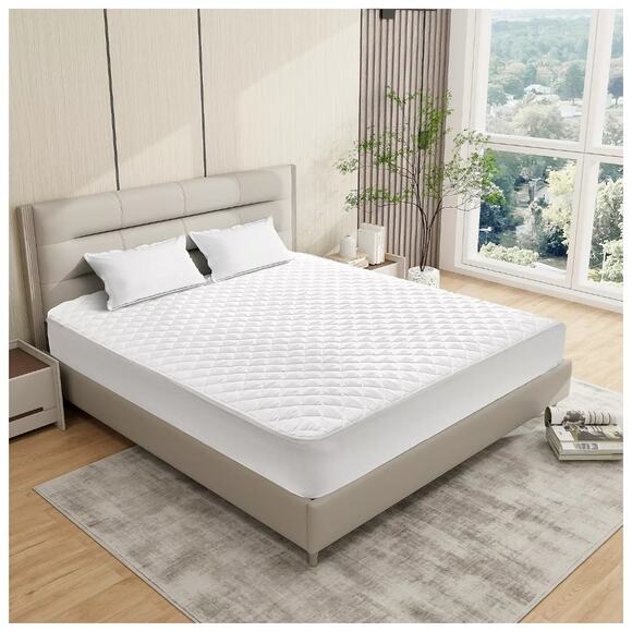 Serwall Quilted Fitted King Mattress Pad Pillow Top Mattress Cover Cooling - Picture 1 of 6